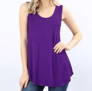 ZENANA Purple Sleeveless Tank Top Size 1XL NWT